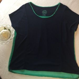 🐳🌿Navy Blue top with sheer back🌿-A1